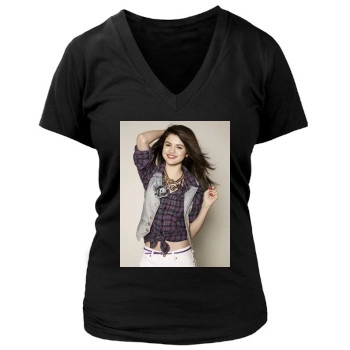 Selena Gomez Women's Deep V-Neck TShirt