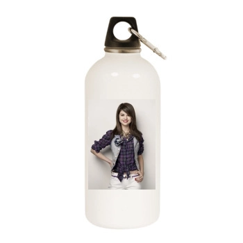 Selena Gomez White Water Bottle With Carabiner