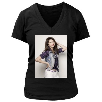 Selena Gomez Women's Deep V-Neck TShirt