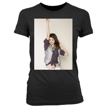 Selena Gomez Women's Junior Cut Crewneck T-Shirt