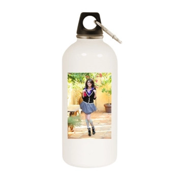 Selena Gomez White Water Bottle With Carabiner