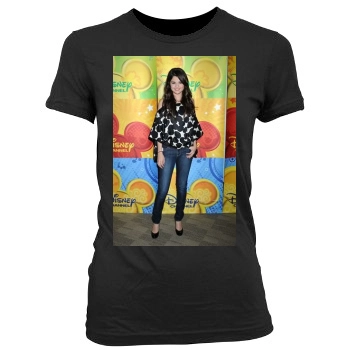 Selena Gomez Women's Junior Cut Crewneck T-Shirt