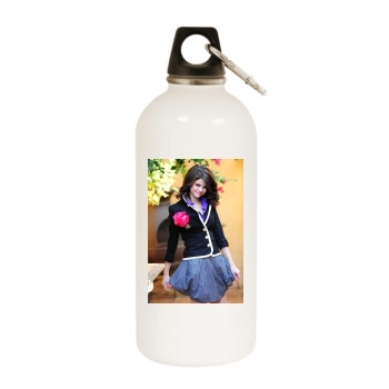 Selena Gomez White Water Bottle With Carabiner