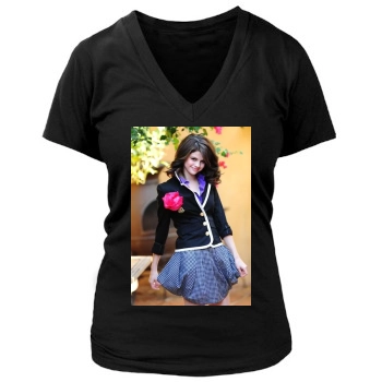 Selena Gomez Women's Deep V-Neck TShirt