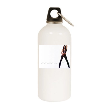 Aaliyah White Water Bottle With Carabiner