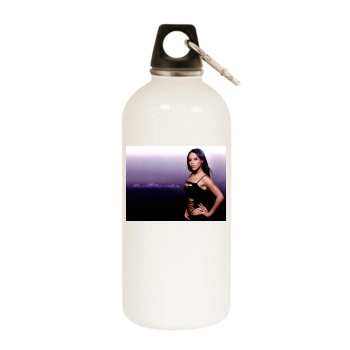 Aaliyah White Water Bottle With Carabiner