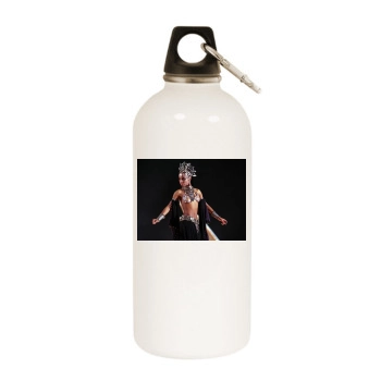 Aaliyah White Water Bottle With Carabiner