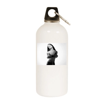 Aaliyah White Water Bottle With Carabiner