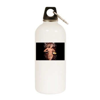 Abi Titmuss White Water Bottle With Carabiner