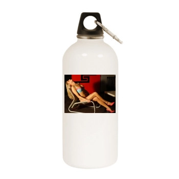 Abi Titmuss White Water Bottle With Carabiner