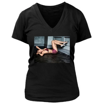 Adriana Lima Women's Deep V-Neck TShirt