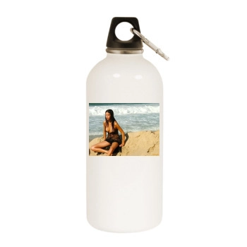 Adriana Lima White Water Bottle With Carabiner