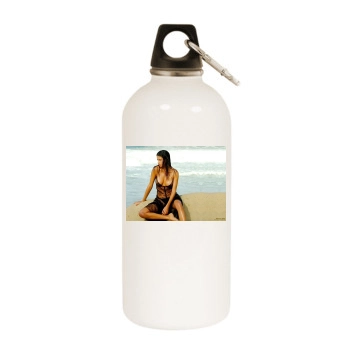 Adriana Lima White Water Bottle With Carabiner