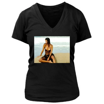 Adriana Lima Women's Deep V-Neck TShirt