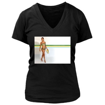 Adriana Lima Women's Deep V-Neck TShirt