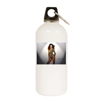 Adriana Lima White Water Bottle With Carabiner