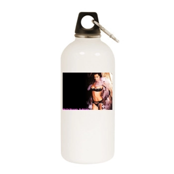 Adriana Lima White Water Bottle With Carabiner