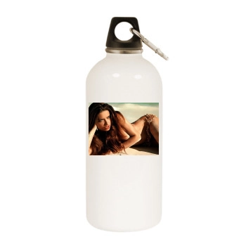 Adriana Lima White Water Bottle With Carabiner