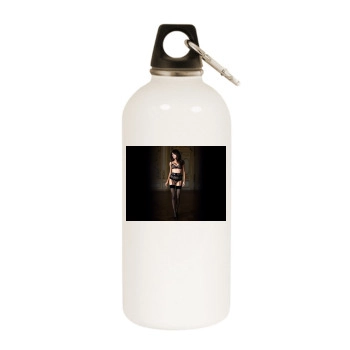 Adriana Lima White Water Bottle With Carabiner