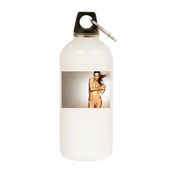 Adriana Lima White Water Bottle With Carabiner