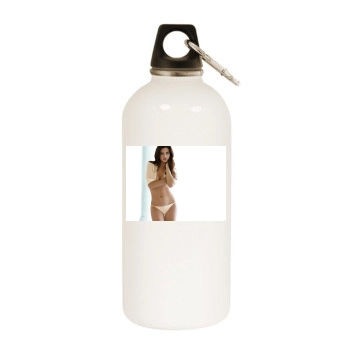 Adriana Lima White Water Bottle With Carabiner