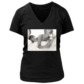 Alessandra Ambrosio Women's Deep V-Neck TShirt