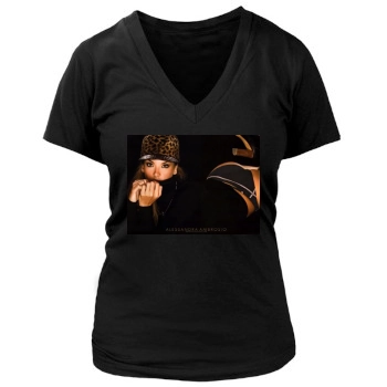 Alessandra Ambrosio Women's Deep V-Neck TShirt