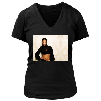 Alicia Keys Women's Deep V-Neck TShirt