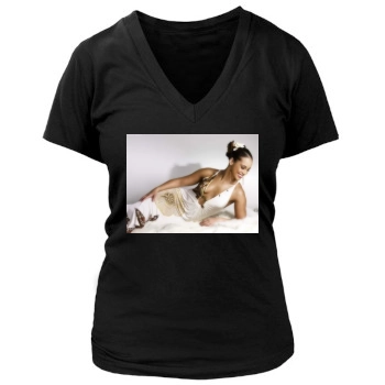 Alicia Keys Women's Deep V-Neck TShirt