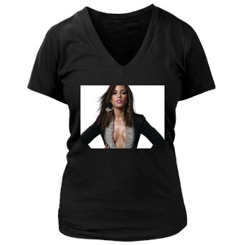 Alicia Keys Women's Deep V-Neck TShirt