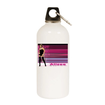 Alizee White Water Bottle With Carabiner