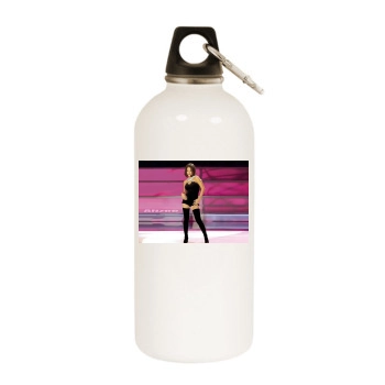 Alizee White Water Bottle With Carabiner