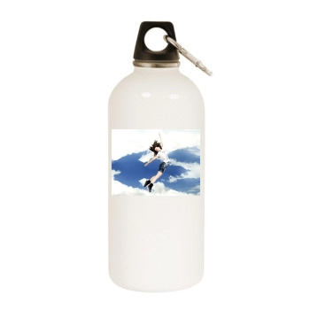 Alizee White Water Bottle With Carabiner