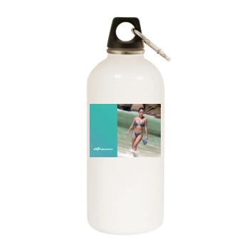 Alizee White Water Bottle With Carabiner