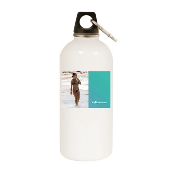 Alizee White Water Bottle With Carabiner