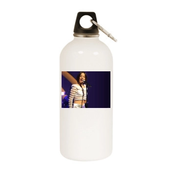 Alizee White Water Bottle With Carabiner