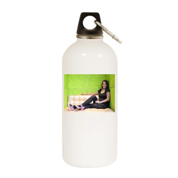 Alizee White Water Bottle With Carabiner