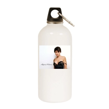 Alyssa Milano White Water Bottle With Carabiner