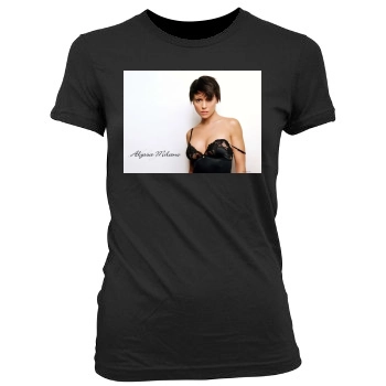 Alyssa Milano Women's Junior Cut Crewneck T-Shirt