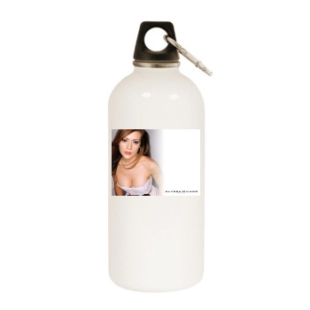 Alyssa Milano White Water Bottle With Carabiner