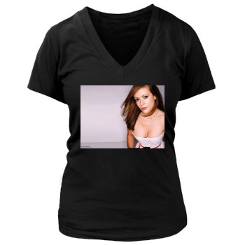 Alyssa Milano Women's Deep V-Neck TShirt