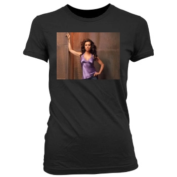 Alyssa Milano Women's Junior Cut Crewneck T-Shirt