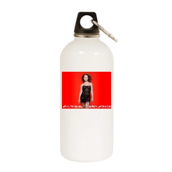 Alyssa Milano White Water Bottle With Carabiner