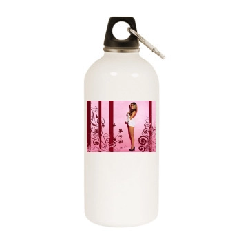 Amanda Bynes White Water Bottle With Carabiner