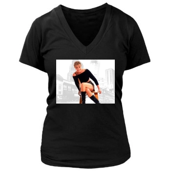 Amanda Tapping Women's Deep V-Neck TShirt