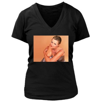 Amanda Tapping Women's Deep V-Neck TShirt