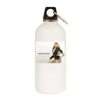 Amber Heard White Water Bottle With Carabiner