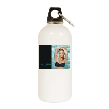 Amber Heard White Water Bottle With Carabiner