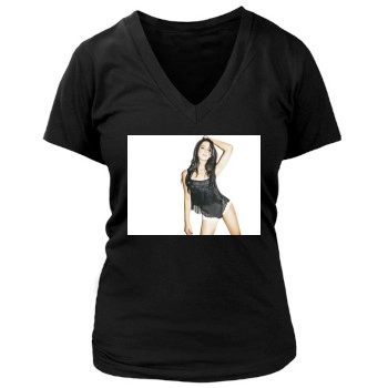 Amber Heard Women's Deep V-Neck TShirt