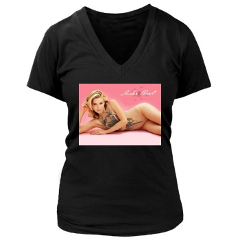 Amber Heard Women's Deep V-Neck TShirt